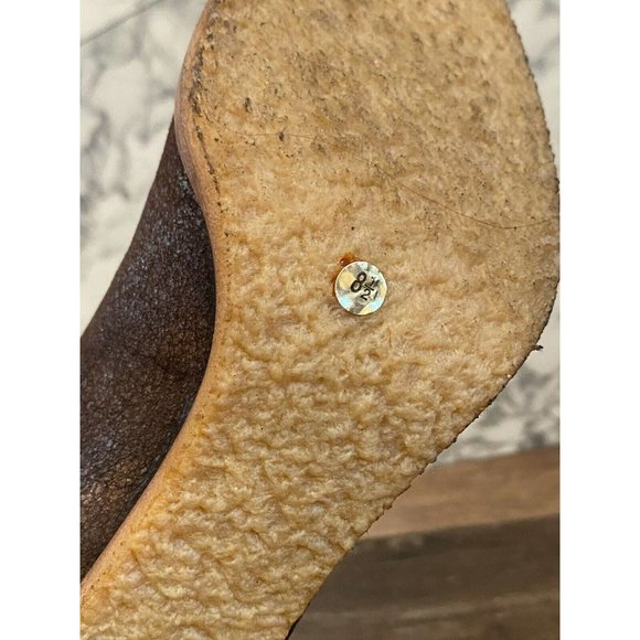 MICHAEL KORS Chocolate Brown Leather & Shearling Fold-Over Knee High Boots - 8.5 - Picture 7 of 10